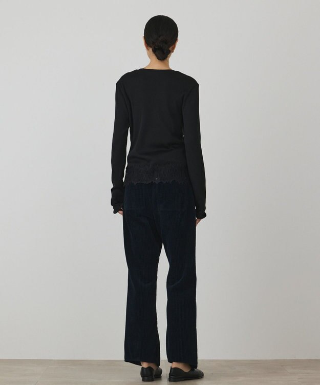 GRACE CONTINENTAL レースヘムカットトップ ブラック