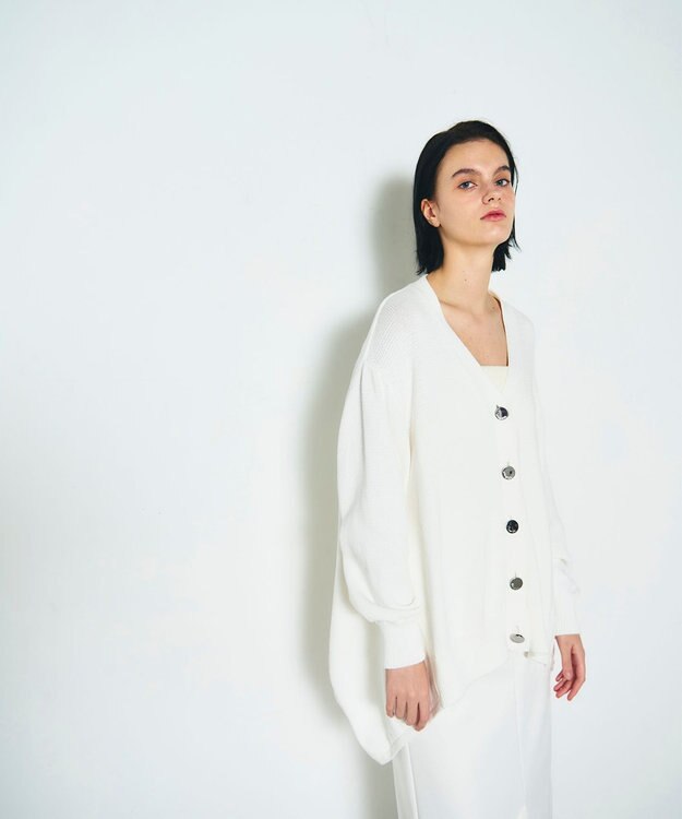 GRACE CONTINENTAL リリヤーンルーズカーディガン ホワイト