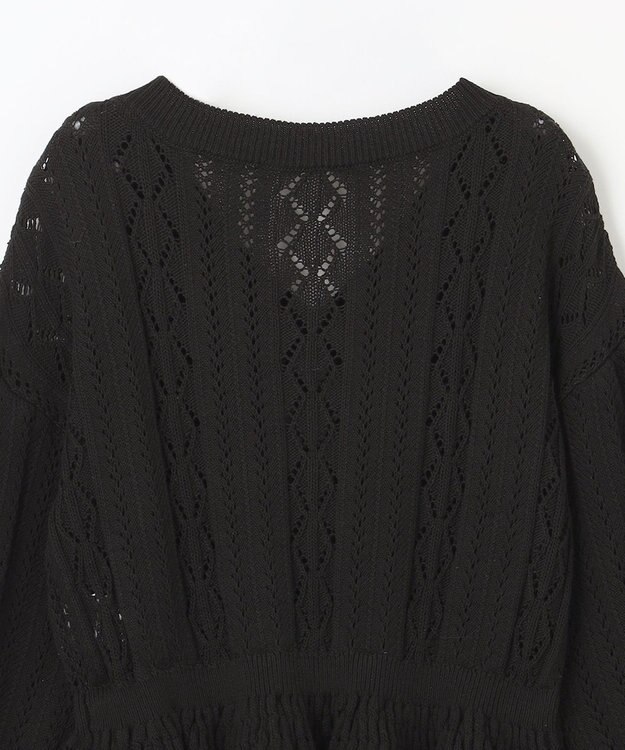 GRACE CONTINENTAL レース編ルーズニットトップ ブラック