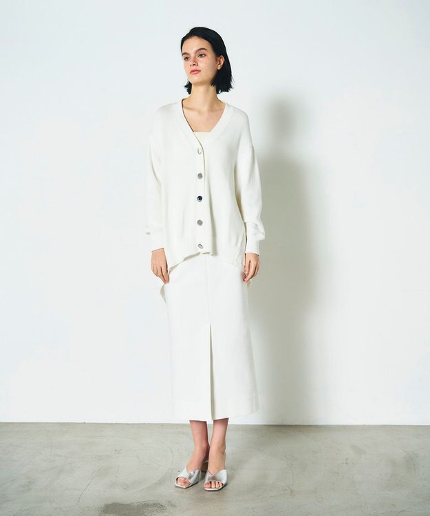 GRACE CONTINENTAL リリヤーンルーズカーディガン ホワイト