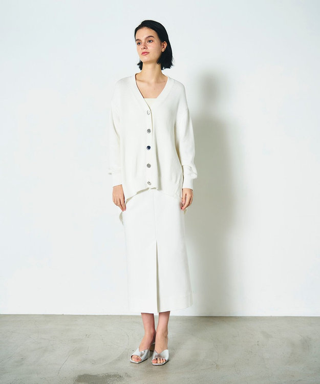 GRACE CONTINENTAL リリヤーンルーズカーディガン ホワイト