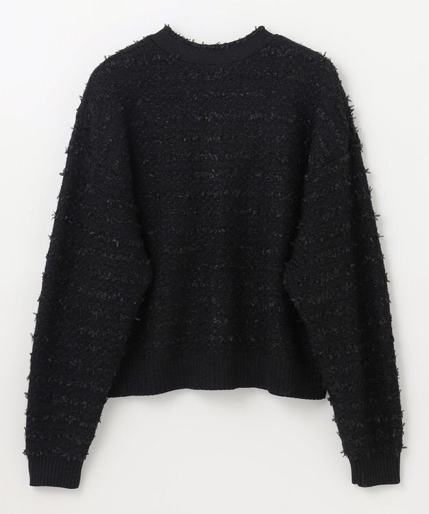 GRACE CONTINENTAL ラメツイードニットカーディガン ブラック