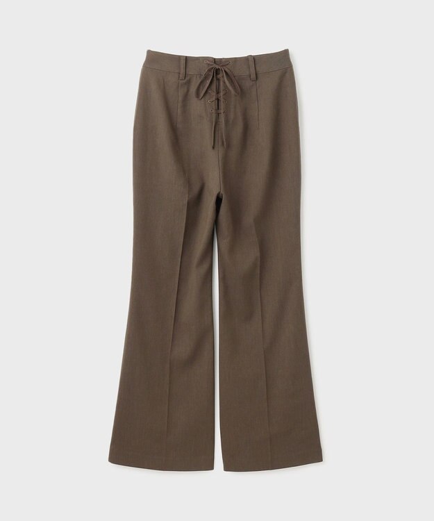 GRACE CONTINENTAL リネンサテンフレアパンツ ブラウン