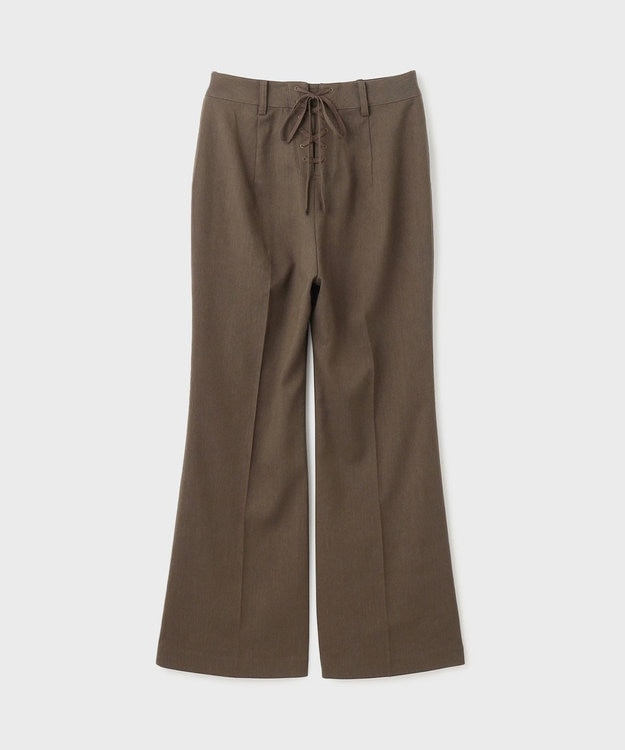 GRACE CONTINENTAL リネンサテンフレアパンツ ブラウン