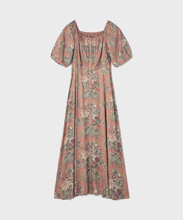 GRACE CONTINENTAL ヴィンテージフラワープリントワンピース キャメル