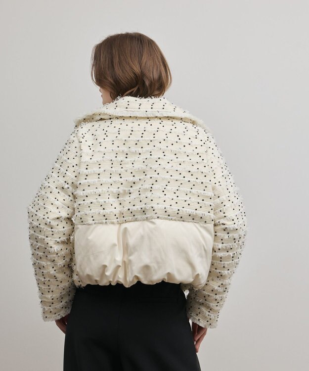 GRACE CONTINENTAL ツイードダウンジャケット キナリ