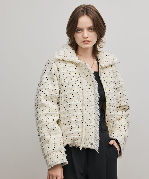 GRACE CONTINENTAL ツイードダウンジャケット キナリ