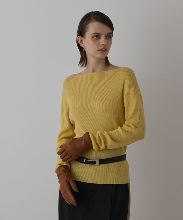 GRACE CONTINENTAL ハイゲージウールニットトップ イエロー