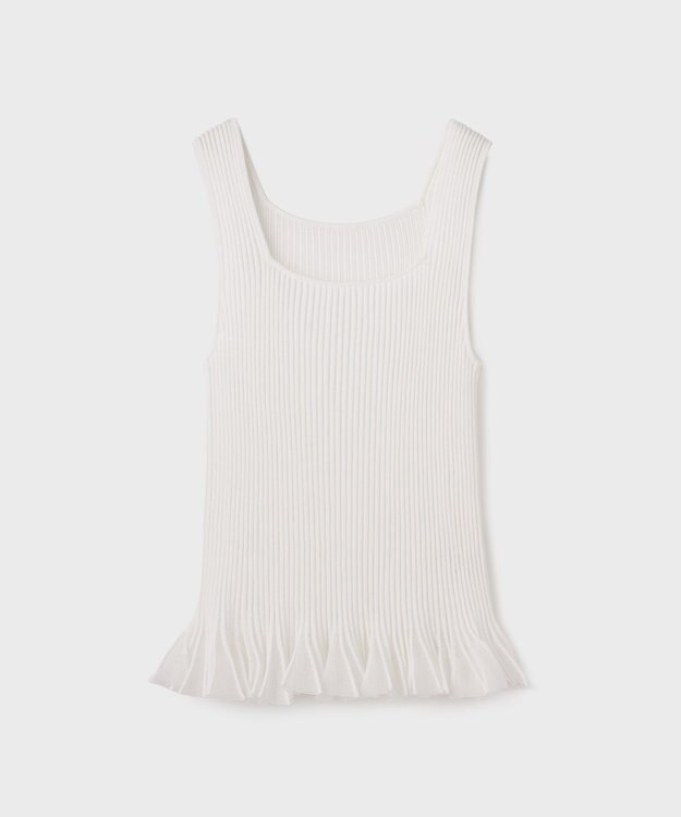 GRACE CONTINENTAL シアーフリルニットトップ ホワイト