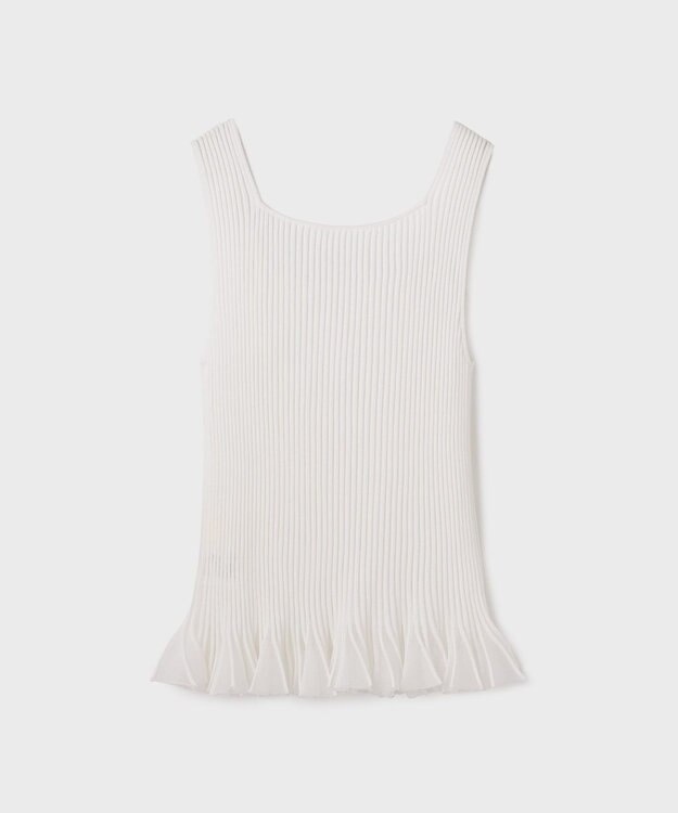 GRACE CONTINENTAL シアーフリルニットトップ ホワイト