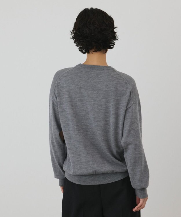 GRACE CONTINENTAL ウールスリットニットトップ グレー