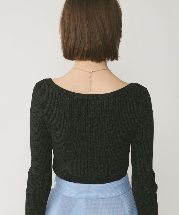 GRACE CONTINENTAL ハイゲージラメニットトップ ブラック