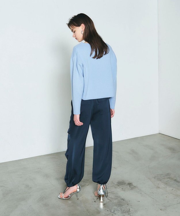 GRACE CONTINENTAL ウールルーズニットトップ サックス