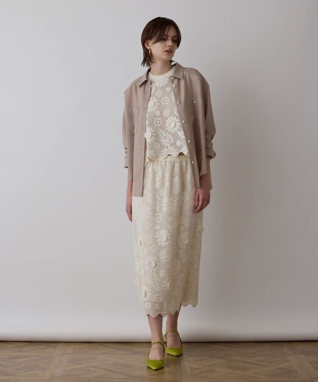 GRACE CONTINENTAL シアー2wayウエスタンシャツ ベージュ