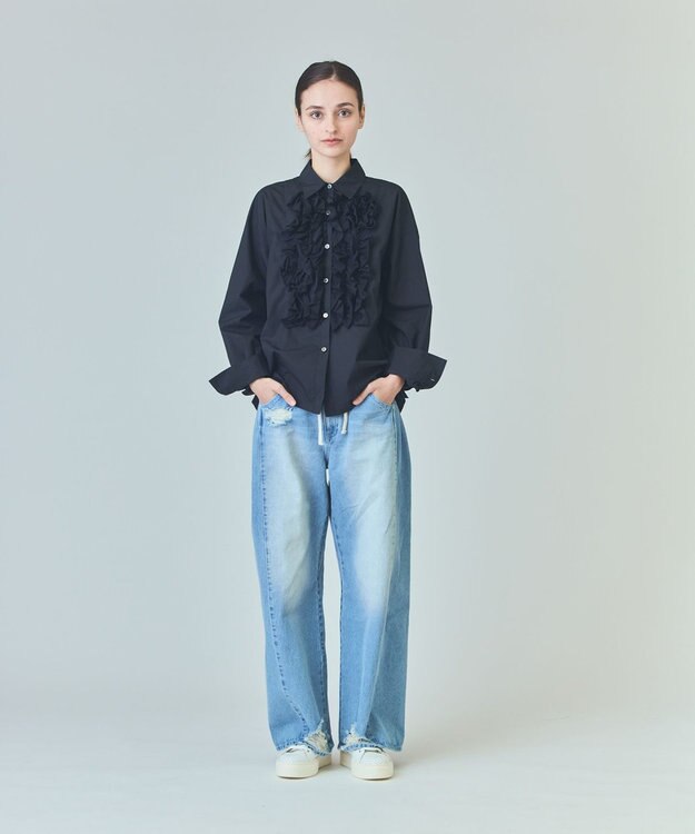 GRACE CONTINENTAL コサージュドレスシャツ ブラック