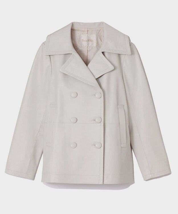 GRACE CONTINENTAL ラムレザーＰコート キナリ