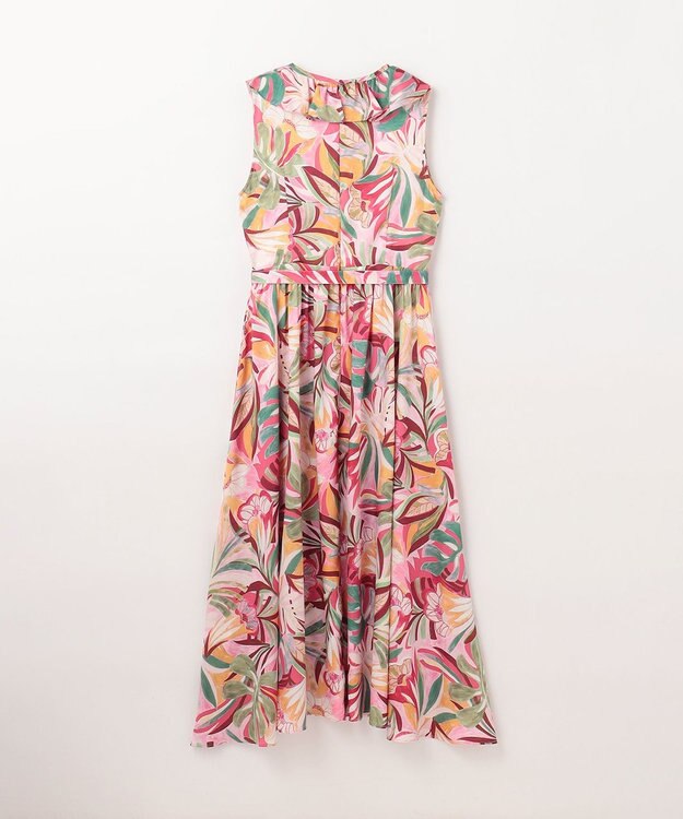 GRACE CONTINENTAL リーフプリントワンピース ピンク