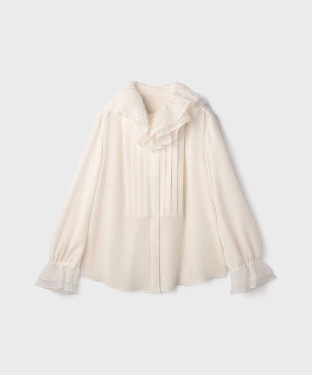 GRACE CONTINENTAL フェザーチュールカラーブラウス キナリ