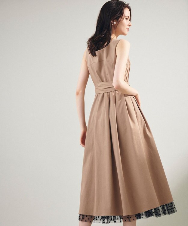 GRACE CONTINENTAL ジップディテールワンピース キャメル
