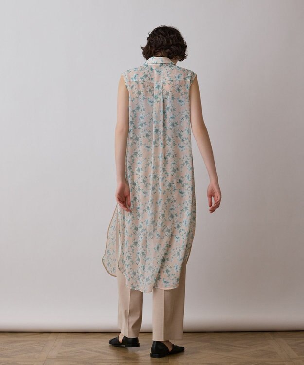 GRACE CONTINENTAL フラワーロングシャツ ベージュ