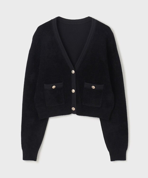 GRACE CONTINENTAL モールニットカーディガン ブラック