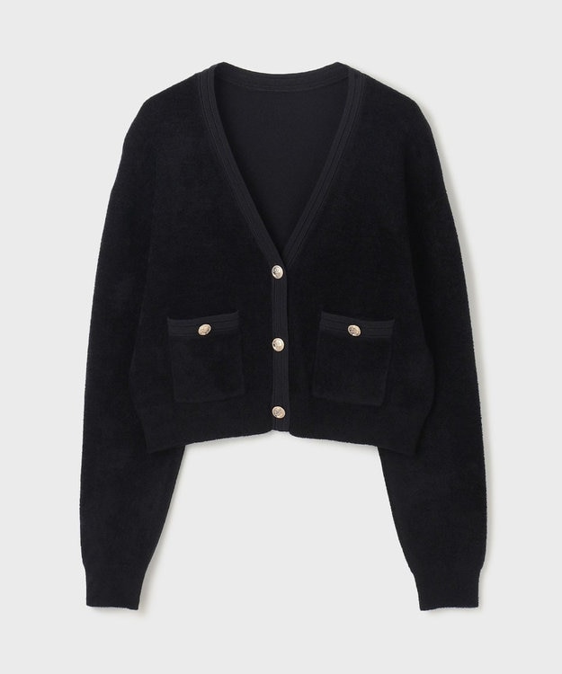 GRACE CONTINENTAL モールニットカーディガン ブラック