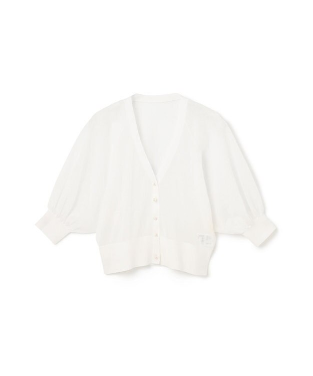 GRACE CONTINENTAL ラメシアードルマンニットカーディガン ホワイト