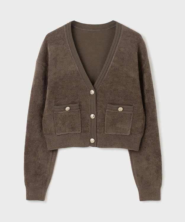 GRACE CONTINENTAL モールニットカーディガン ブラウン