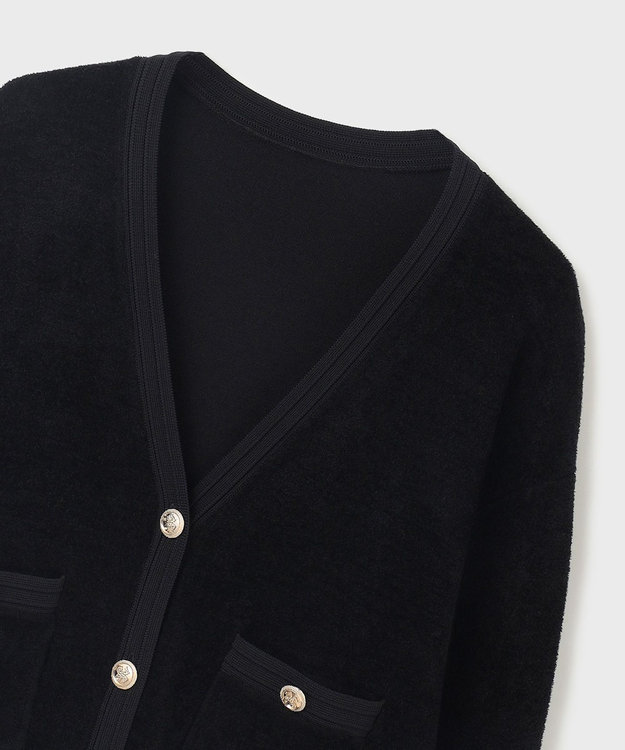 GRACE CONTINENTAL モールニットカーディガン ブラック