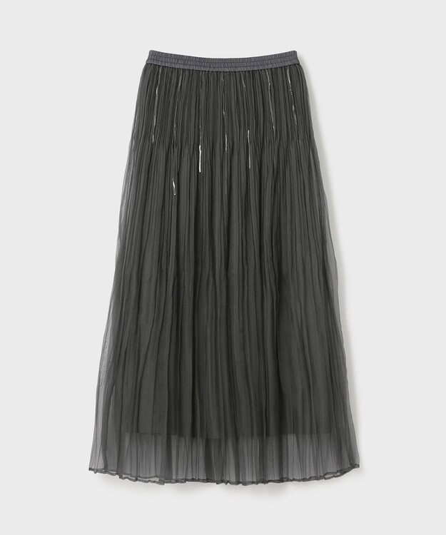 GRACE CONTINENTAL オーガンスパンコールスカート グレー