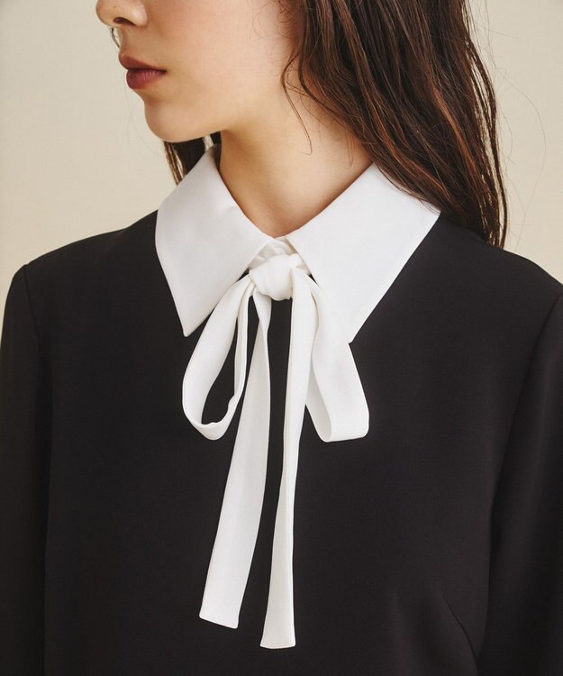 GRACE CONTINENTAL ダブルクロスドレス バイカラー