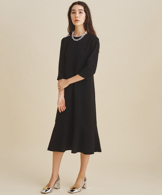 GRACE CONTINENTAL ダブルクロスドレス バイカラー