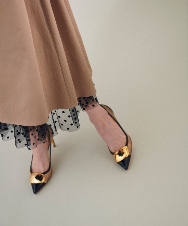 GRACE CONTINENTAL ジップディテールワンピース キャメル