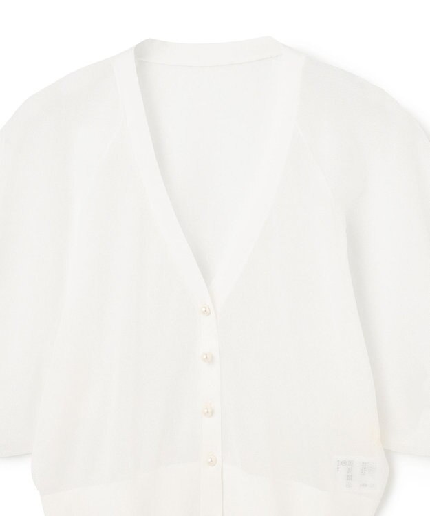 GRACE CONTINENTAL ラメシアードルマンニットカーディガン ホワイト