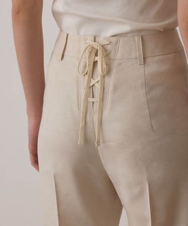 GRACE CONTINENTAL リネンサテンフレアパンツ キナリ