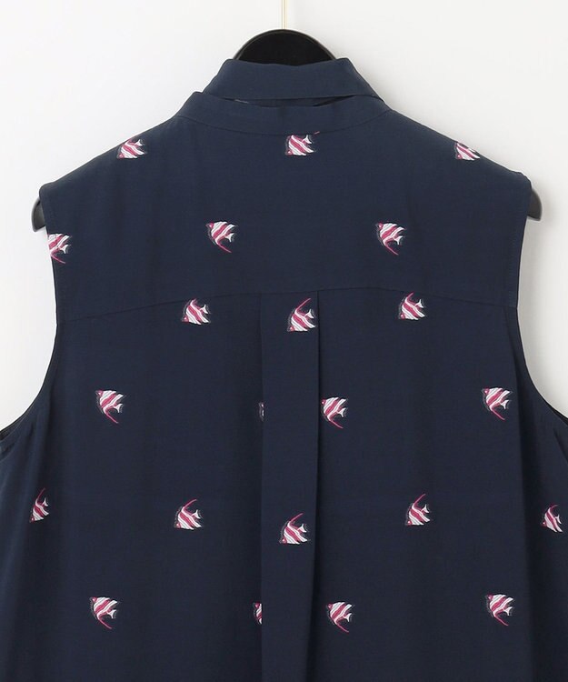 GRACE CONTINENTAL エンゼルフィッシュジャガードワンピース ネイビー