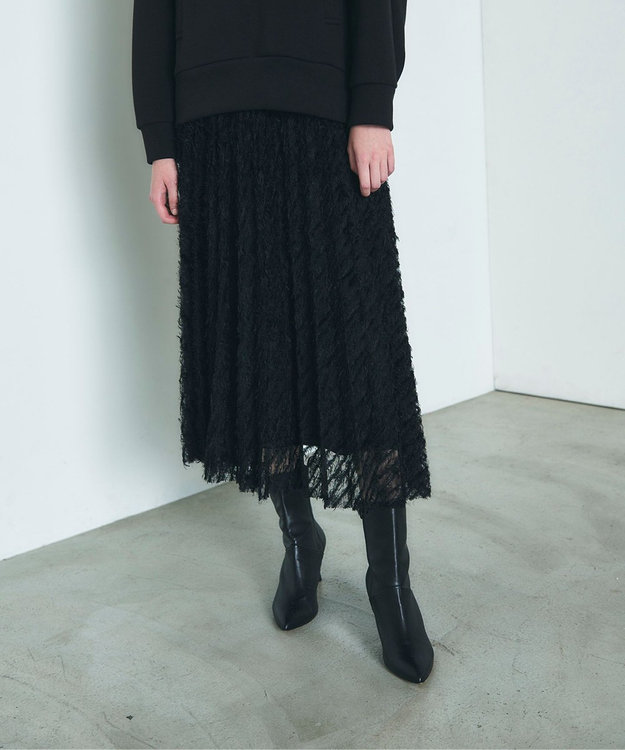 2023aw GRACE CONTINENTALフェザーチュールプリーツスカート フェザーチュールプリーツスカート / GRACE CONTINENTAL | GRACE