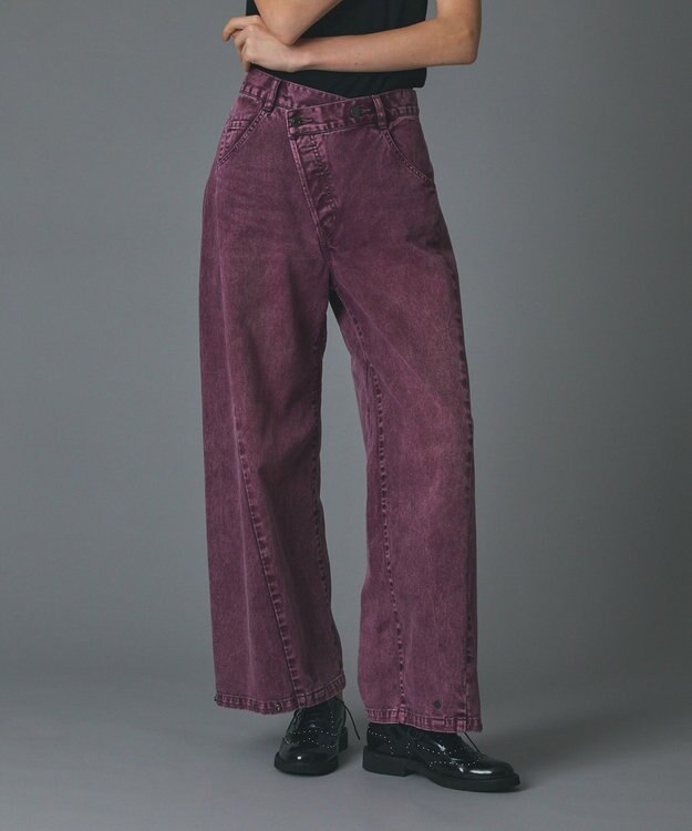 GRACE CONTINENTAL ラップ2wayデニムパンツ ボルドー