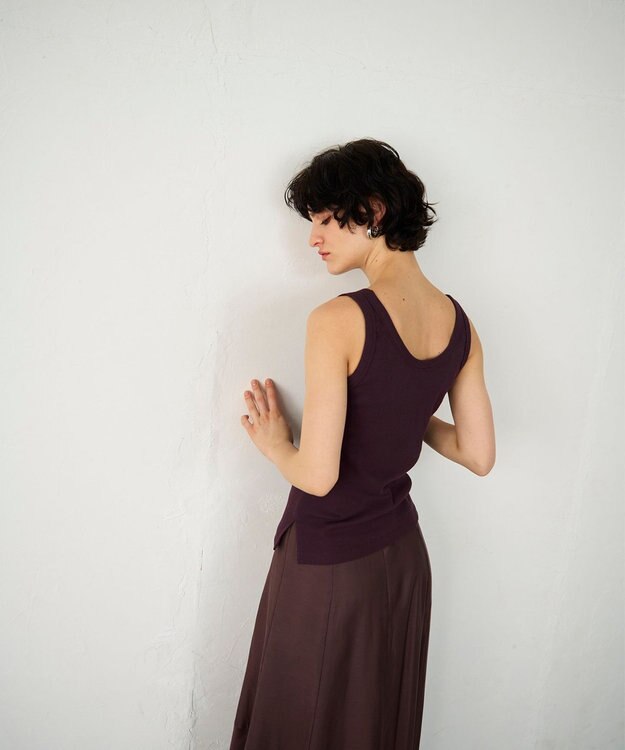 GRACE CONTINENTAL テレコノースリーブ ボルドー