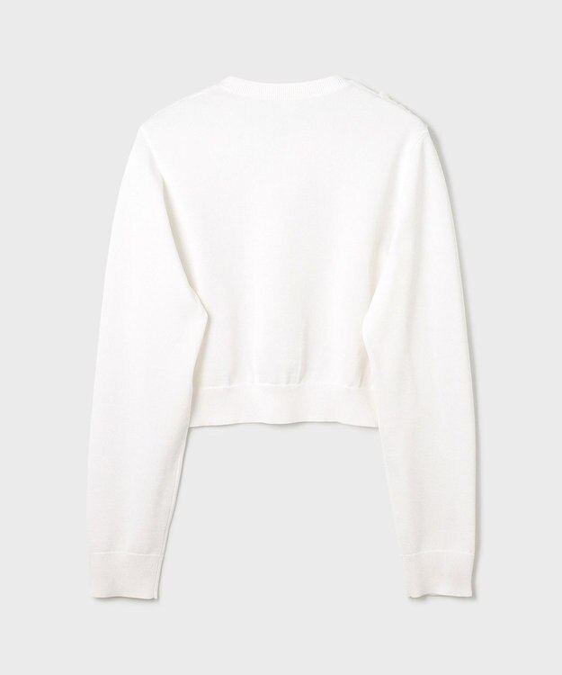 GRACE CONTINENTAL ローズ刺繍ニットカーディガン ホワイト