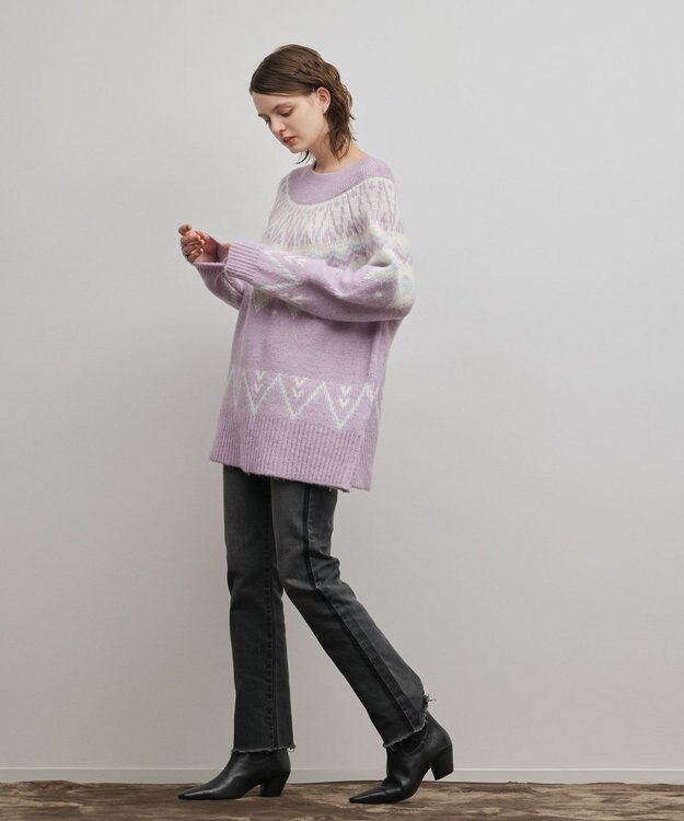 GRACE CONTINENTAL フェアアイルニットトップ ラベンダー