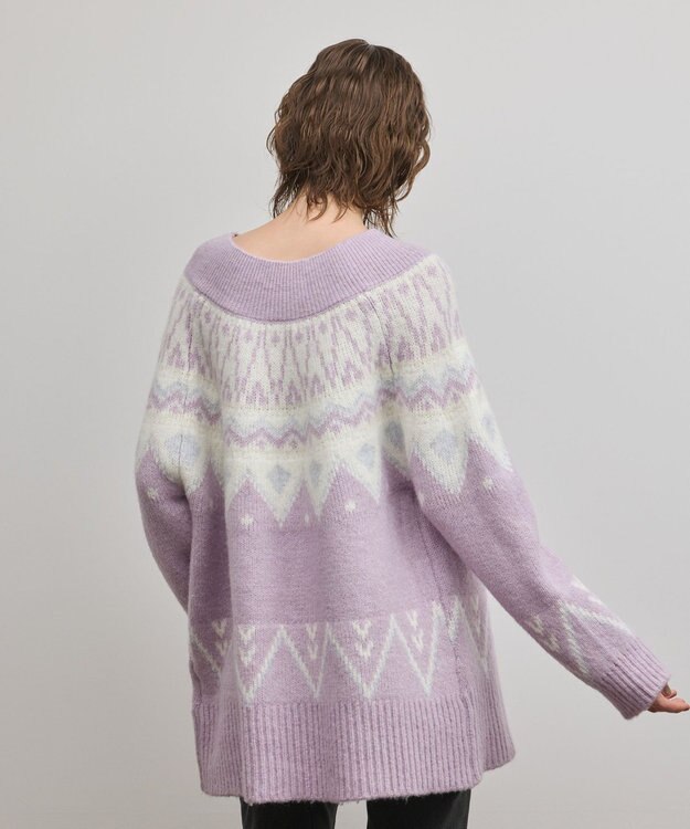 GRACE CONTINENTAL フェアアイルニットトップ ラベンダー