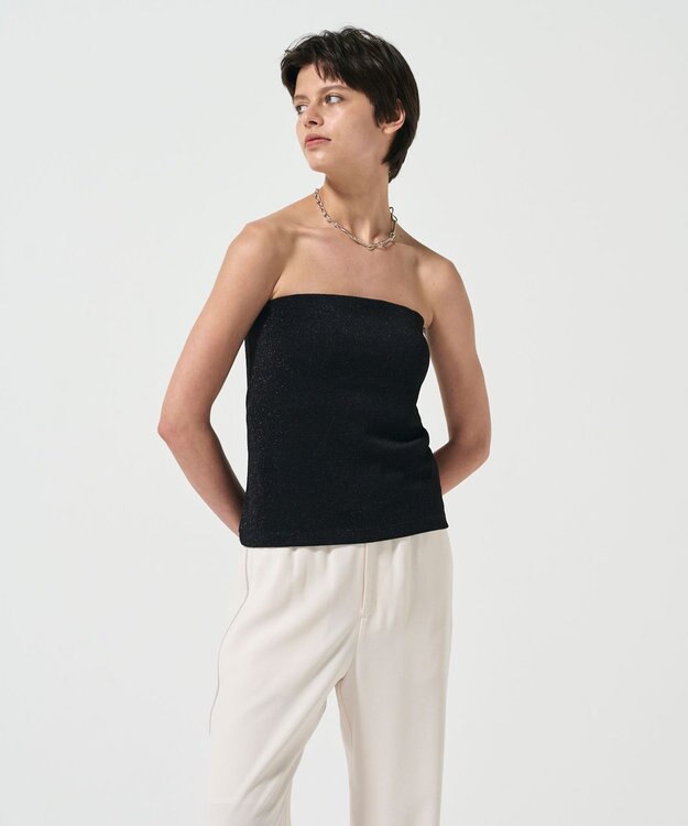 GRACE CONTINENTAL ラメベアトップ ブラック