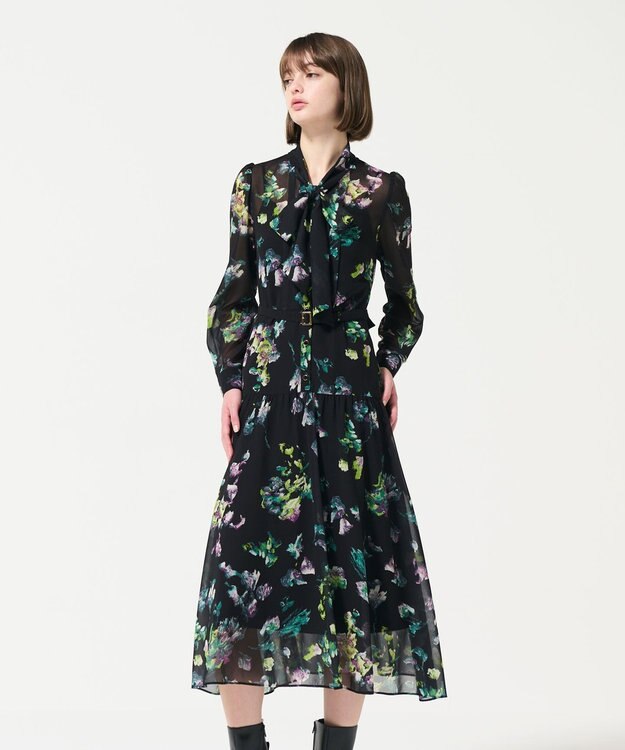 ESCADA フラワープリントドレス EPOCA STORIA】 ドローイングフラワープリント キャミソール