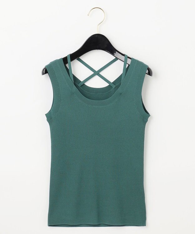 GRACE CONTINENTAL リブタンクニットトップ グリーン