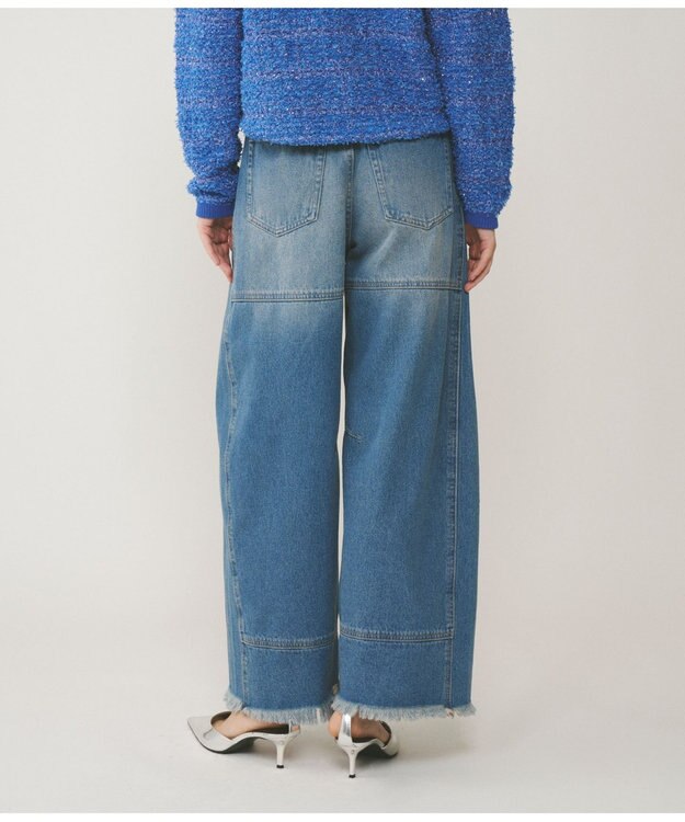 GRACE CONTINENTAL ライン切替デニムパンツ ブルー