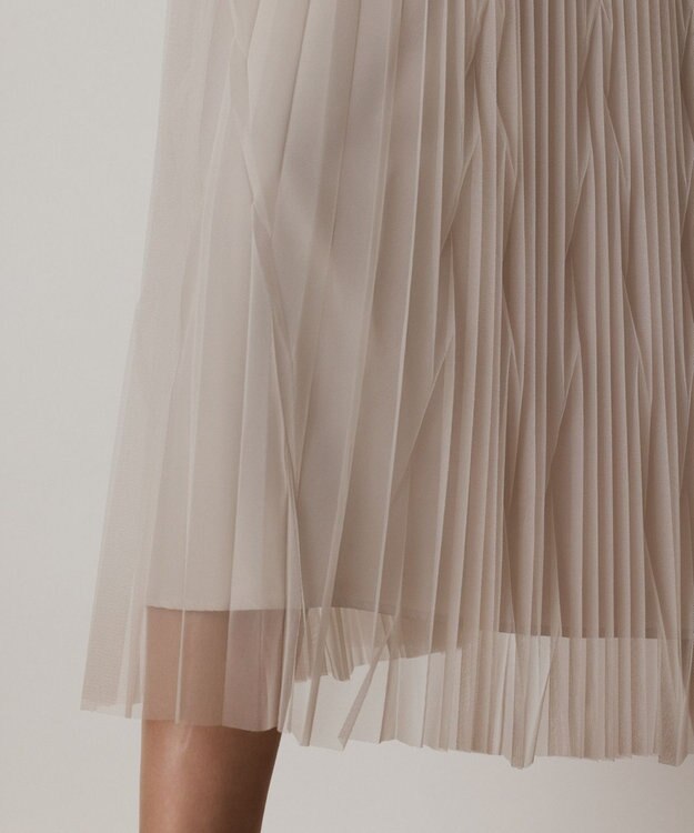 GRACE CONTINENTAL チュールマチプリーツスカート ベージュ