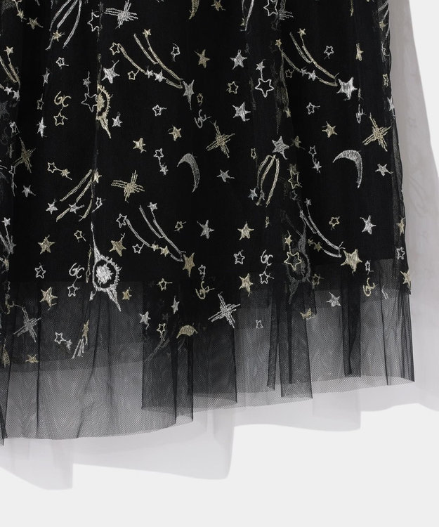 GRACE CONTINENTAL スペースembチュールスカート ブラック