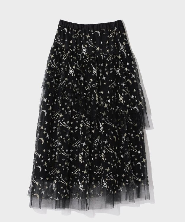 GRACE CONTINENTAL スペースembチュールスカート ブラック