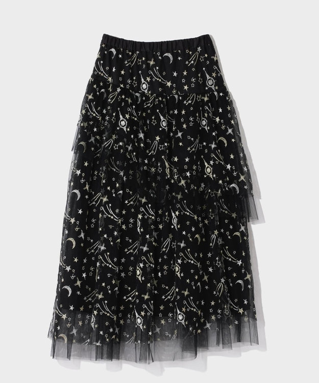GRACE CONTINENTAL スペースembチュールスカート ブラック